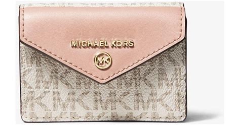 michael kors small leather envelope wallet soft pink|Michael Kors Wallet men offer.